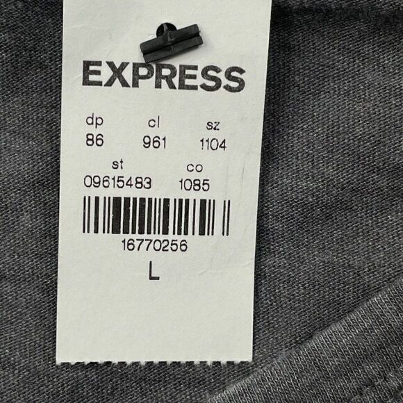 Express One Eleven Washed Out Gray Cold Shoulder Top Large NEW - Picture 5 of 10